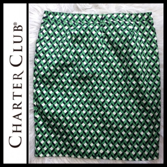 NWOT Charter Club Geo Print Pencil Skirt - Picture 3 of 8